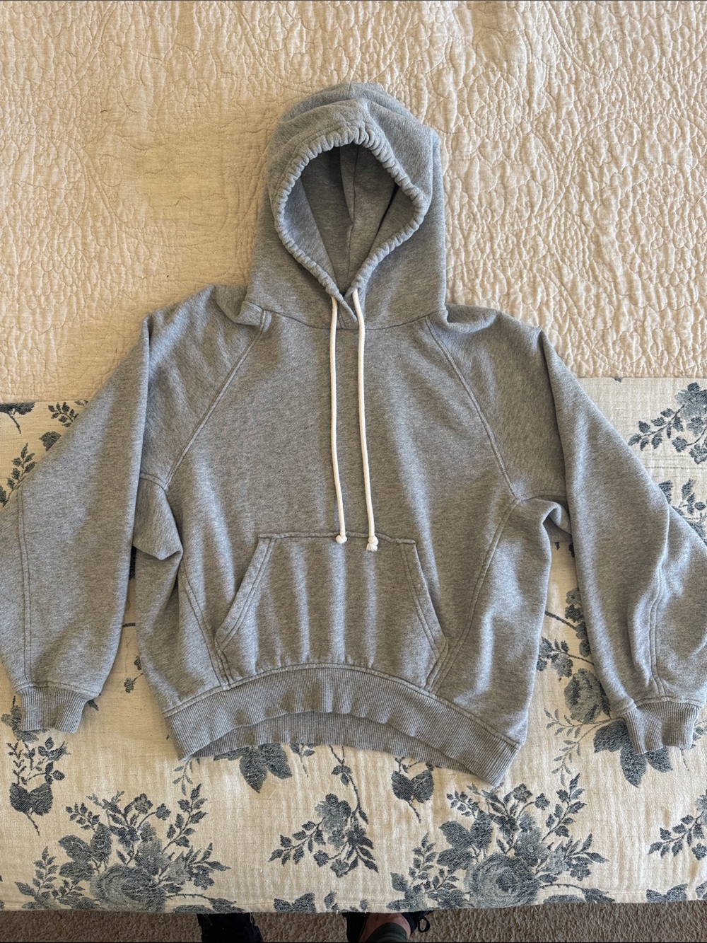 Madewell Heather Gray Drawstring Hoodie small